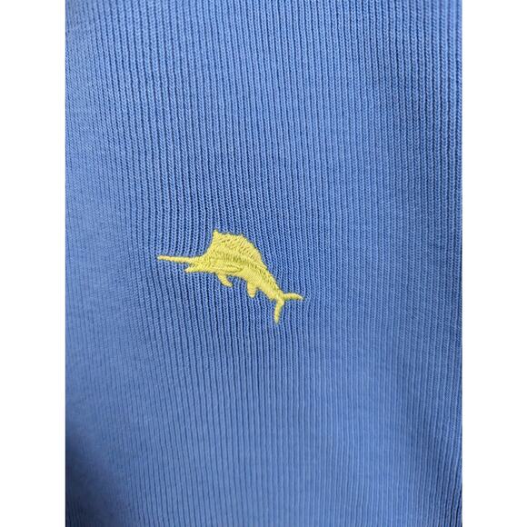 EUC 100% Cotton Tommy Bahama 1/4 Zip Blue Pullover Men's Size XXL - Picture 4 of 6